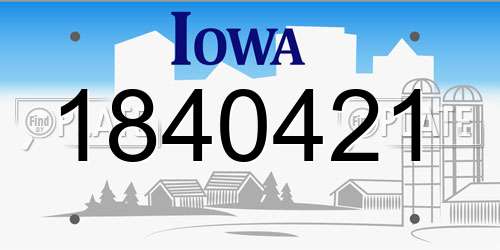 1840421 Iowa License Plate