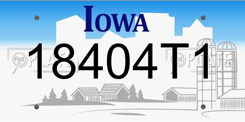 18404T1 Iowa License Plate