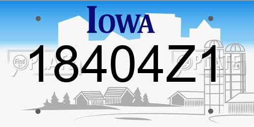 18404Z1 Iowa License Plate