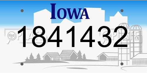 1841432 Iowa License Plate