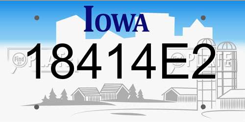 18414E2 Iowa License Plate