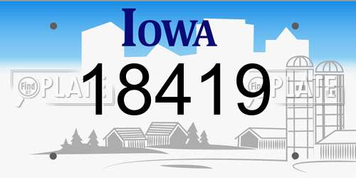 18419 Iowa License Plate