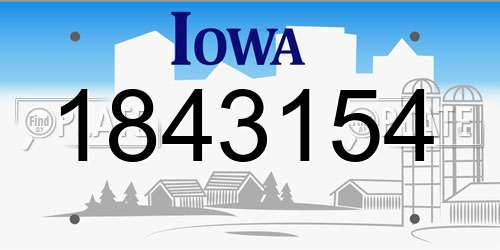 1843154 Iowa License Plate