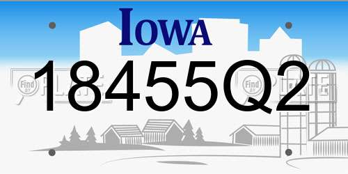 18455Q2 Iowa License Plate