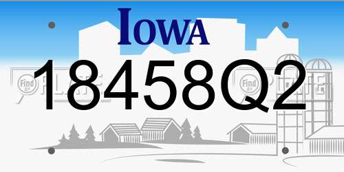 18458Q2 Iowa License Plate