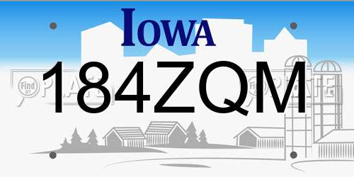 184ZQM Iowa License Plate