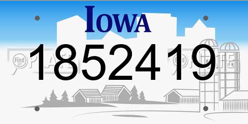 1852419 Iowa License Plate