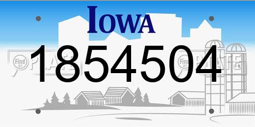 1854504 Iowa License Plate