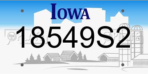 18549S2 Iowa License Plate