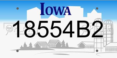 18554B2 Iowa License Plate