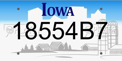 18554B7 Iowa License Plate