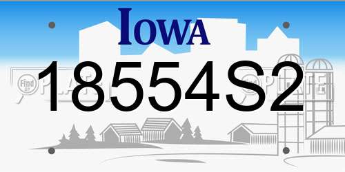 18554S2 Iowa License Plate