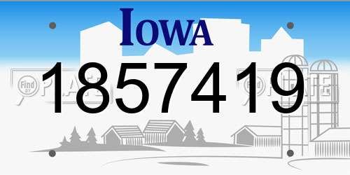 1857419 Iowa License Plate