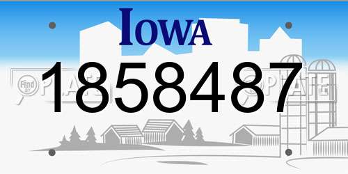 1858487 Iowa License Plate