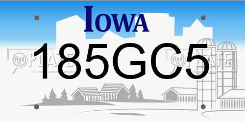 185GC5 Iowa License Plate