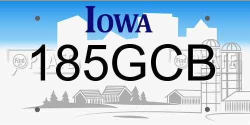 185GCB Iowa License Plate