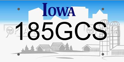 185GCS Iowa License Plate