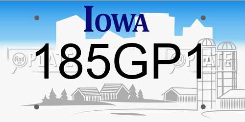 185GP1 Iowa License Plate