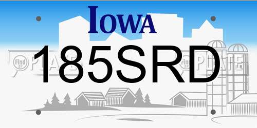 185SRD Iowa License Plate