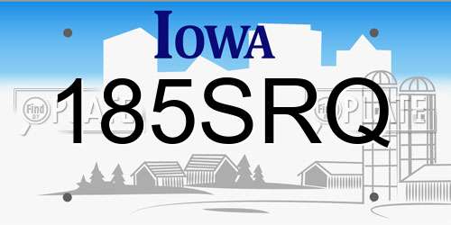185SRQ Iowa License Plate