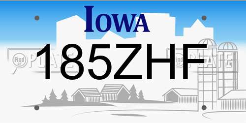 185ZHF Iowa License Plate
