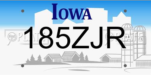 185ZJR Iowa License Plate