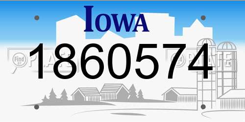 1860574 Iowa License Plate