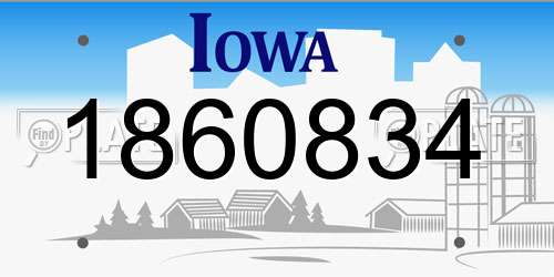 1860834 Iowa License Plate