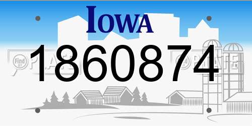 1860874 Iowa License Plate