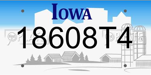 18608T4 Iowa License Plate