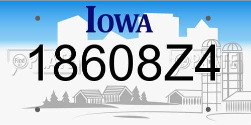 18608Z4 Iowa License Plate