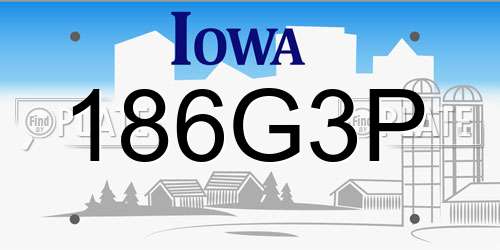 186G3P Iowa License Plate