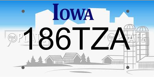 186TZA Iowa License Plate