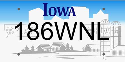 186WNL Iowa License Plate