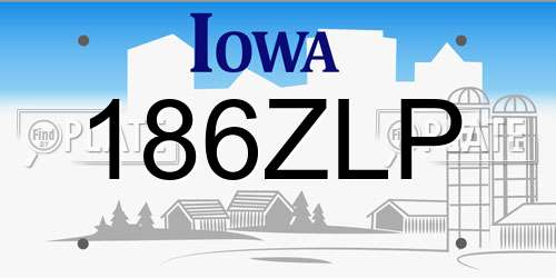 186ZLP Iowa License Plate