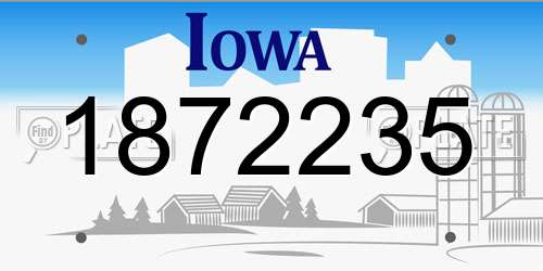 1872235 Iowa License Plate