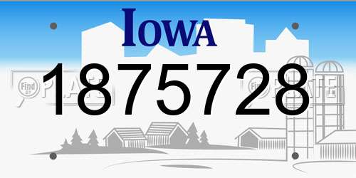 1875728 Iowa License Plate