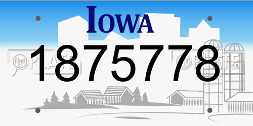 1875778 Iowa License Plate