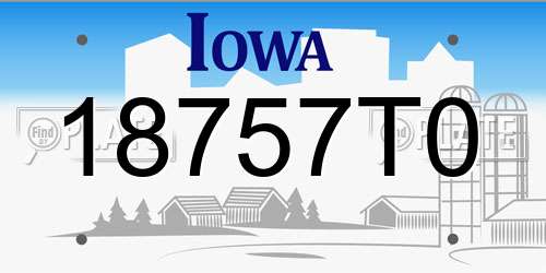 18757T0 Iowa License Plate