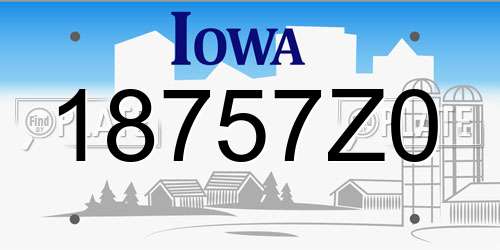 18757Z0 Iowa License Plate