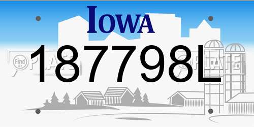 187798L Iowa License Plate