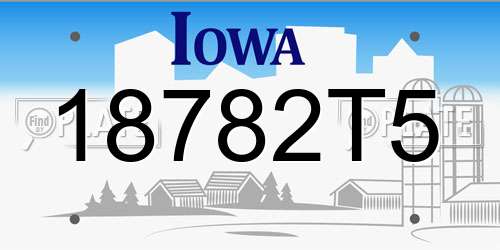 18782T5 Iowa License Plate