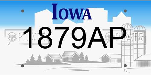1879AP Iowa License Plate