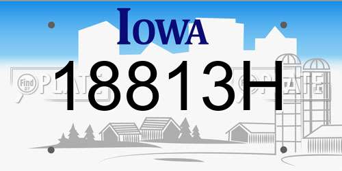 18813H Iowa License Plate