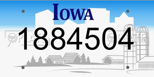 1884504 Iowa License Plate