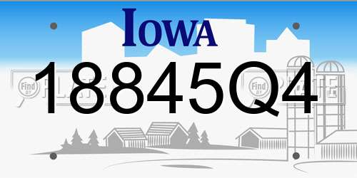 18845Q4 Iowa License Plate