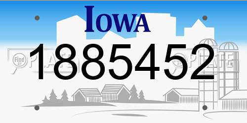 1885452 Iowa License Plate
