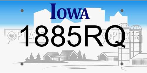 1885RQ Iowa License Plate