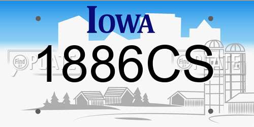 1886CS Iowa License Plate
