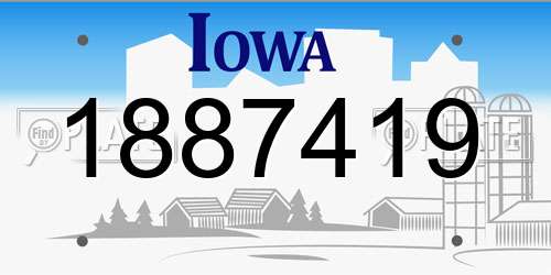 1887419 Iowa License Plate